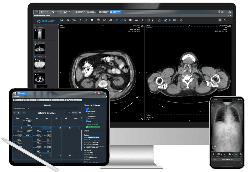 Visor médico Perennity en múltiples dispositivos